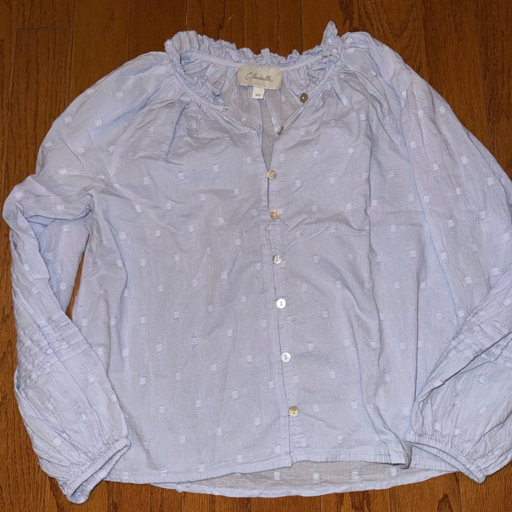 Cleobella Sky Blue Ruffled Blouse